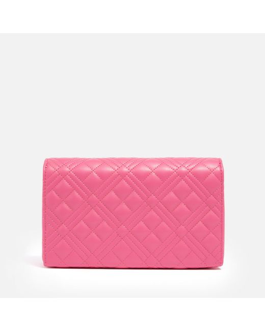 Love Moschino Pink Borsa Smart Daily Quilted Faux Leather Crossbody Bag