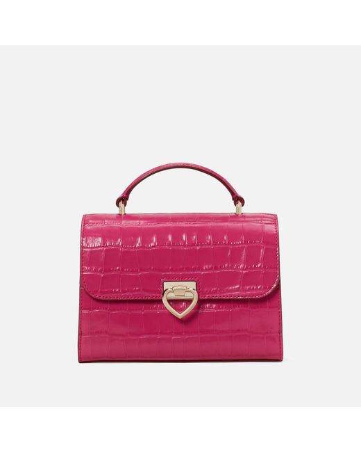 Kate Spade Pink Lovitt Croc Leather – Top Handle Bag