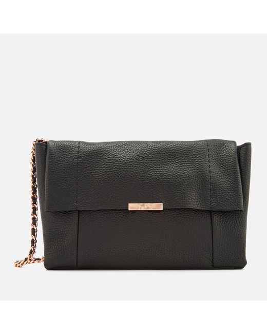Ted Baker Black Parson Unlined Soft Leather Cross Body Bag