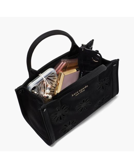 Kate Spade The Little Better Sam Embroidery Nylon Mini Tote Bag in Black Lyst
