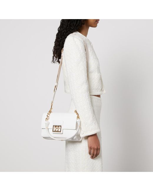 Love Moschino White Borsa Faux Saffiano Leather Bag