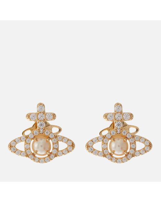Vivienne Westwood Metallic Olympia Faux Pearl And Brass Earrings