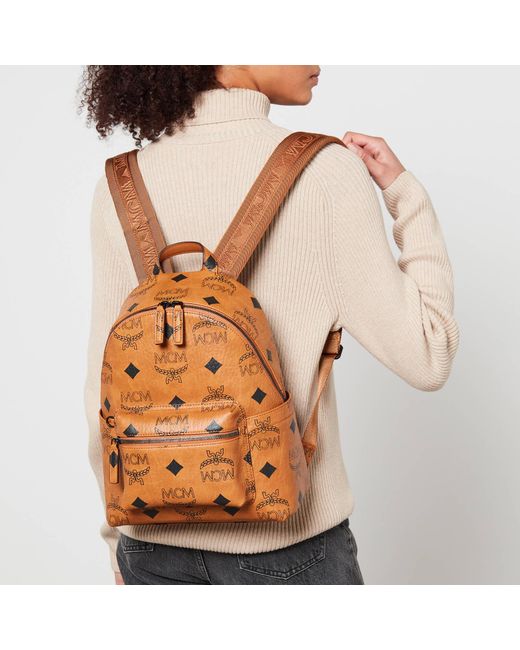 MCM Brown Stark Maxi Nappa Leather Backpack