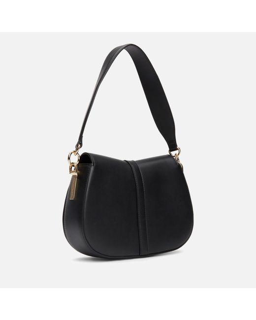 Tommy Hilfiger Heritage Faux Leather Saddle Bag in Black | Lyst