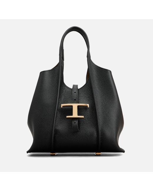 Tod's Black Mini T Timeless Leather Hobo Bag