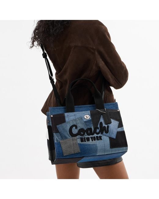COACH Blue Cargo Denim Tote Bag