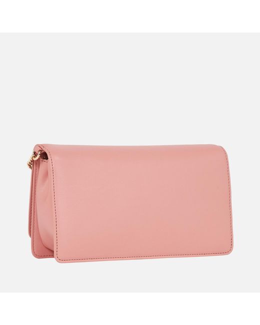 Tommy Hilfiger Pink Refined Chain Faux Leather Crossbody Bag