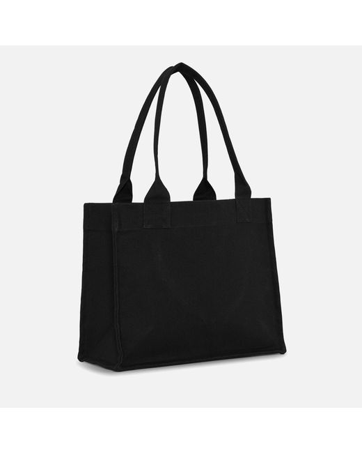 Ganni Black Large Easy Shopper Cotton-canvas Tote Bag