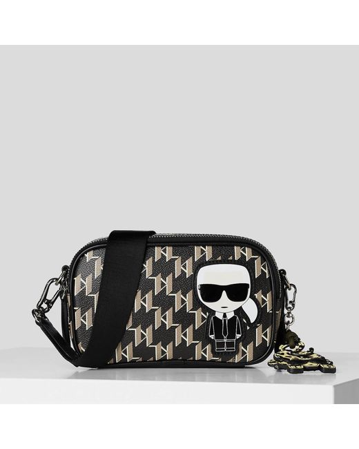 Karl Lagerfeld K/ikonik Monogram Cross Body Bag in Black Save 2 Lyst