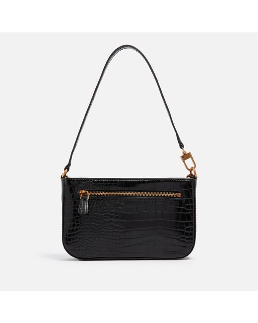 Guess Katey Crocstyle Mini Faux Leather Shoulder Bag in Black Lyst