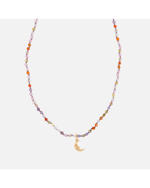 Hermina Athens Metallic Wizard Of Rainbows Knotted Moon Necklace