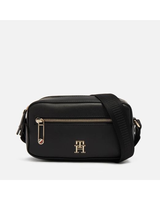 Tommy Hilfiger Black Iconic Tommy Faux Leather Camera Bag