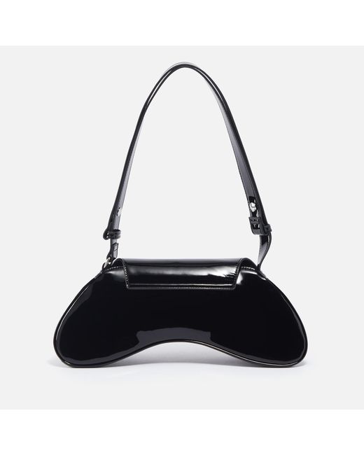 DIESEL Black Play Patent Leather Shoulder Bag