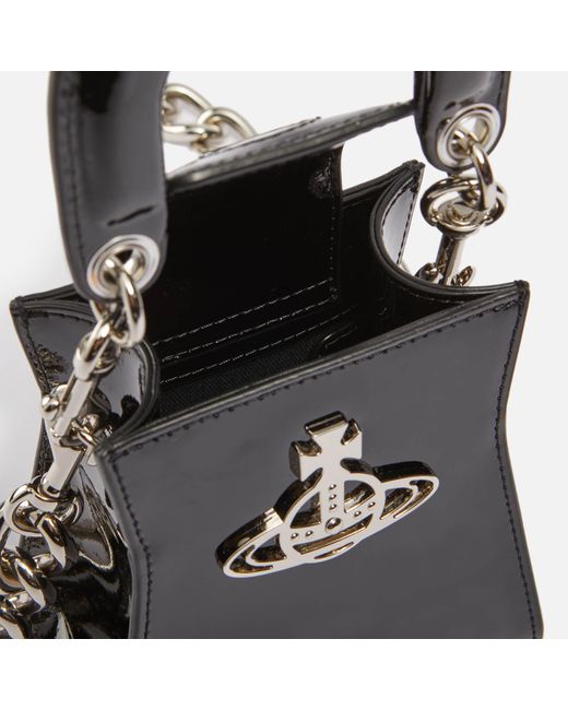 Vivienne Westwood Kelly Small Patent leather Tote Bag in Black Lyst UK