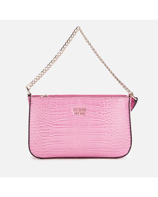 Guess Pink Katey Mini Top Zip Shoulder Bag