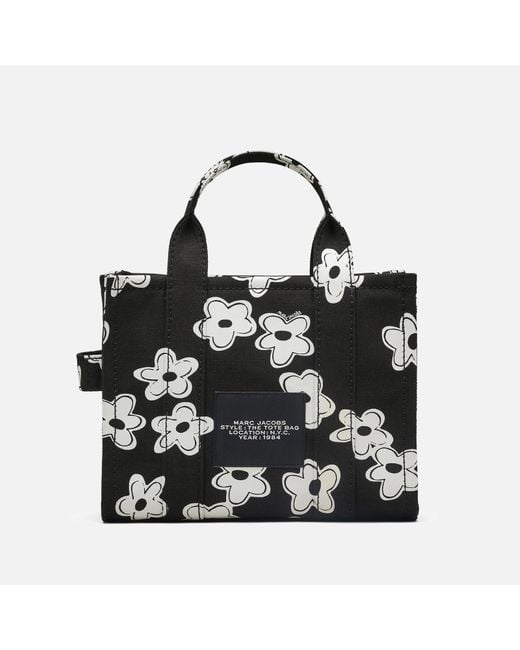 Marc Jacobs Black The Small Daisy Canvas Tote Bag