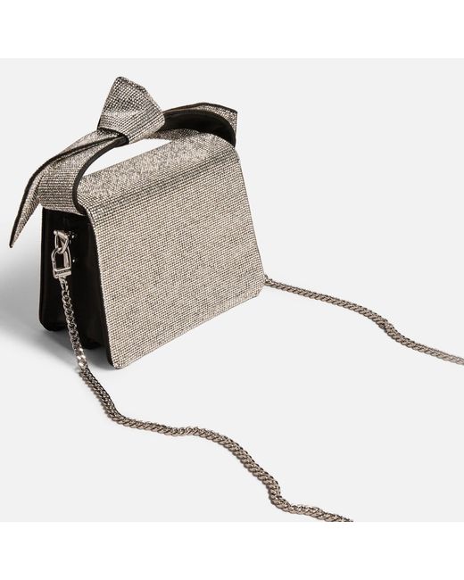 Ted Baker Gray Nialisa Crystal-embellished Satin Crossbody Bag