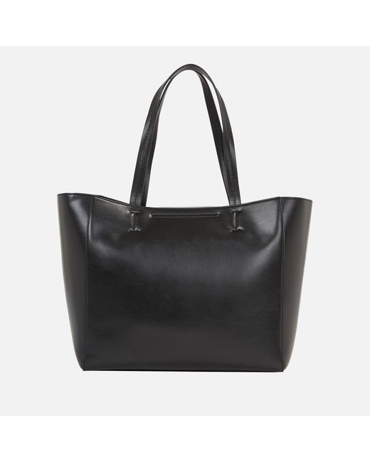 Calvin Klein Black Ck Push Faux Leather Medium Shopper Bag