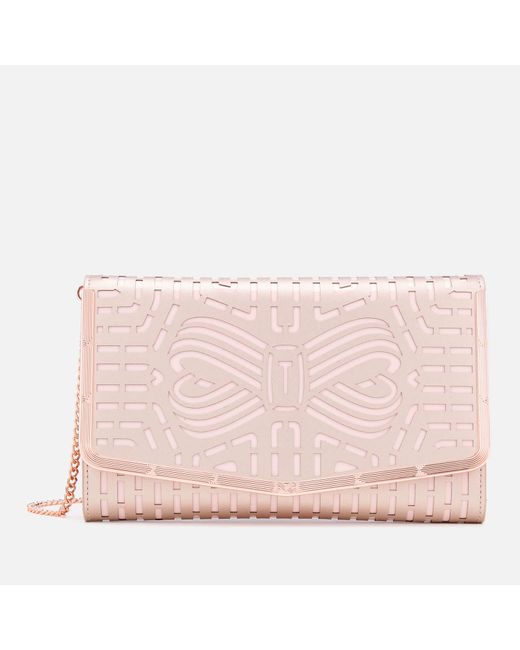 Ted Baker Pink Bree Cut Out Bow Clutch Bag