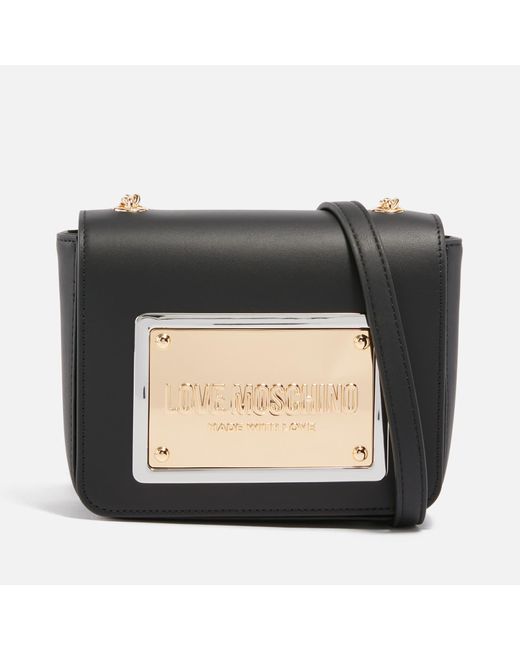 Love Moschino Black Downtown Borsa Vitello Faux Leather Bag
