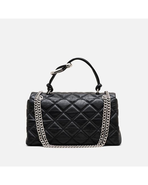 Marc Jacobs Black The Quilted Dual Chain Leather Bag