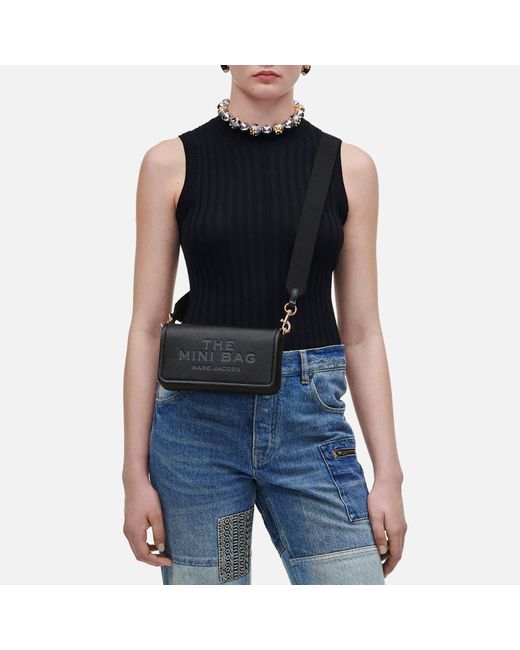 Marc Jacobs Black The Mini Full-grained Leather Crossbody Bag