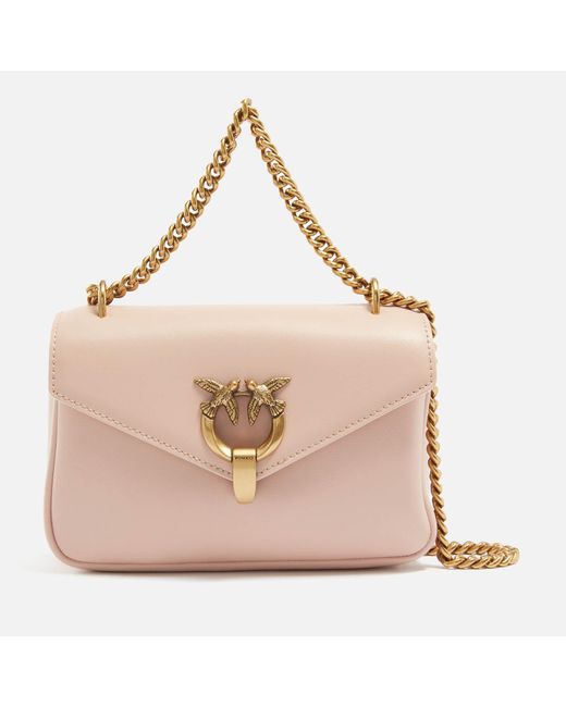 Pinko Pink Cupido Leather Messenger Mini Bag
