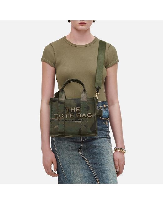 Marc Jacobs Black The Small Camo Canvas Jacquard Tote Bag