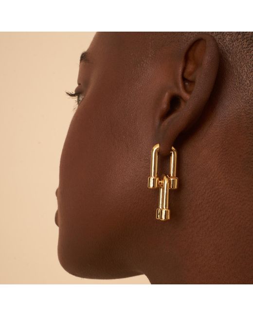 OMA THE LABEL Metallic The Zoë Cylinder Drop 18 Karat Gold-plated Earrings