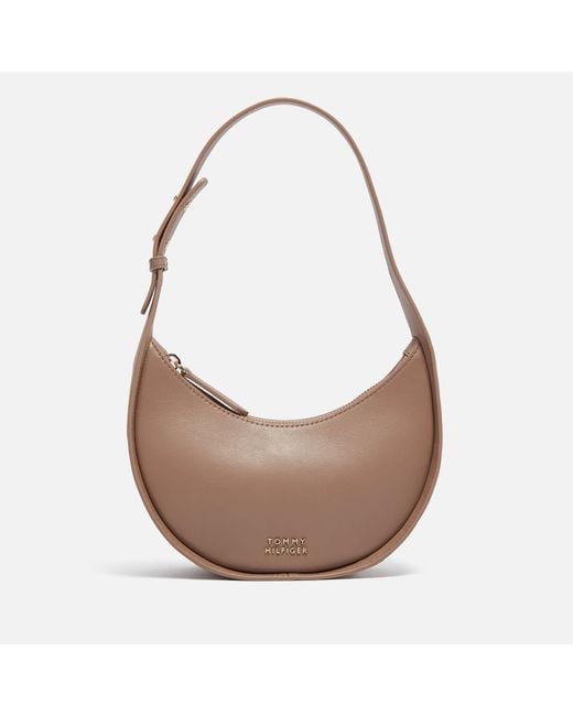 Tommy Hilfiger Small Casual Chic Leather Shoulder Bag in Brown | Lyst UK