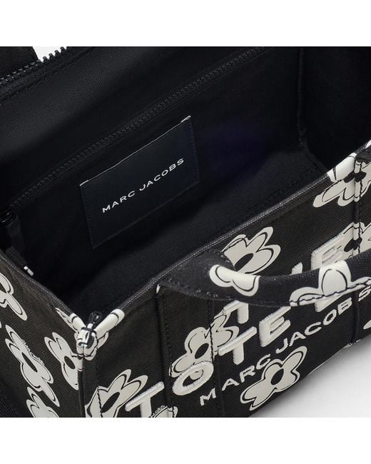 Marc Jacobs Black The Small Daisy Canvas Tote Bag