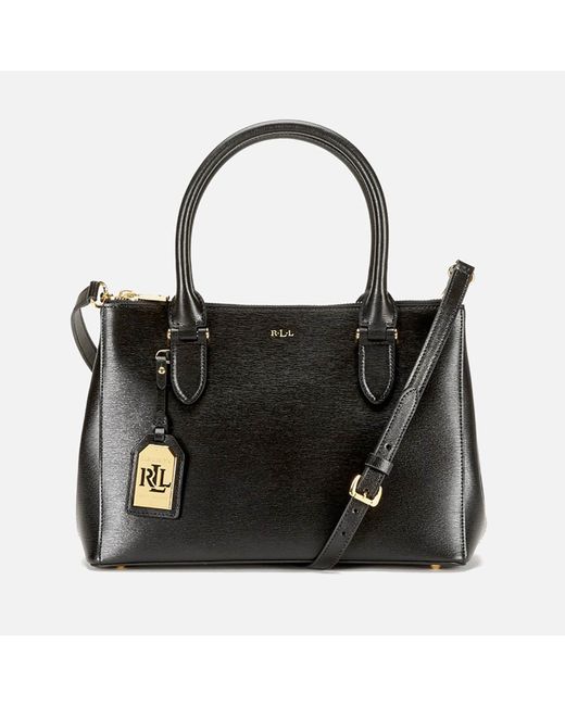 Lauren by Ralph Lauren Newbury Double Zipper Shopper Bag in Black | Lyst