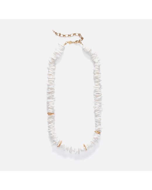 Anni Lu White Puka Shell And Glass Bead Necklace