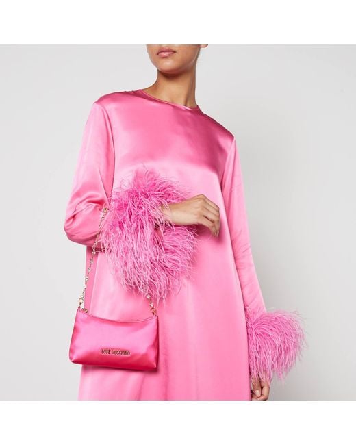 Love Moschino Pink Satin Shoulder Bag