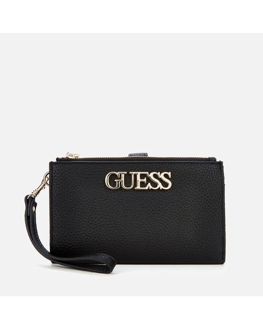 Guess Black Uptown Chic Double Zip Organizer Wallet