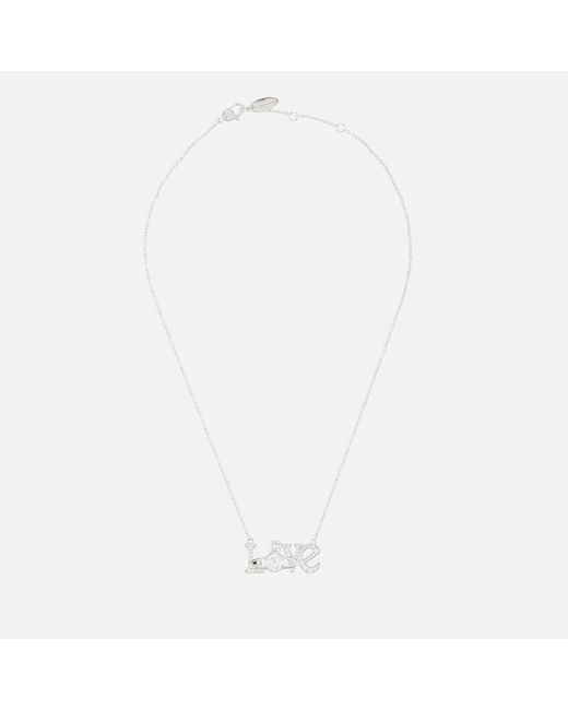 Vivienne Westwood White Love Silver-tone Crystal Necklace