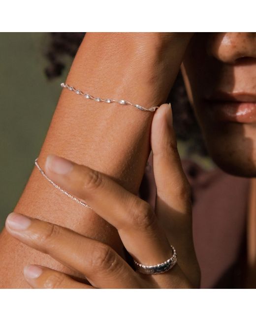 Daisy London Metallic Helix Twisted Sterling Silver Bracelet