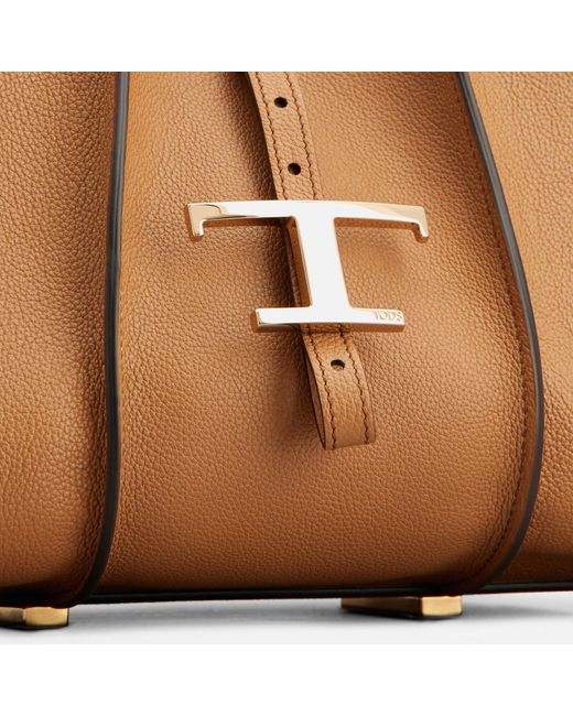 Tod's Brown Mini T Timeless Leather Hobo Bag