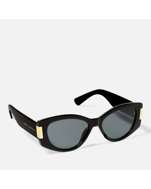 Katie Loxton Black Rimini Acetate Cat-eye Sunglasses