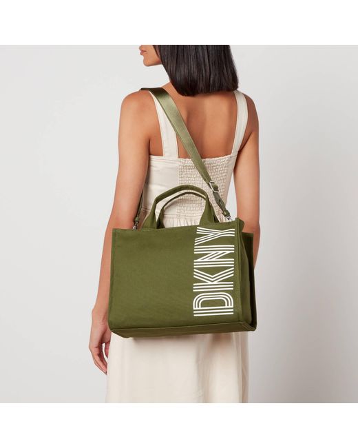 DKNY Noa Medium Canvas Tote Bag in Green | Lyst