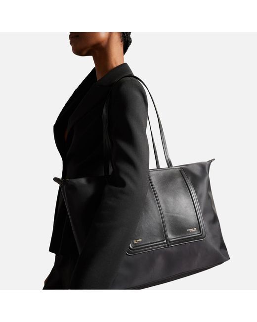 TED BAKER Voyaage Zip Up Tote Bag in Black | Endource