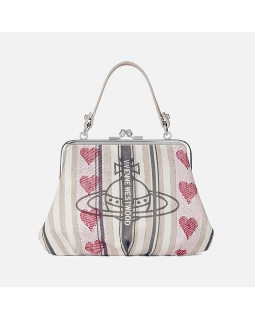 Vivienne Westwood Pink Granny Linen-blend Frame Purse