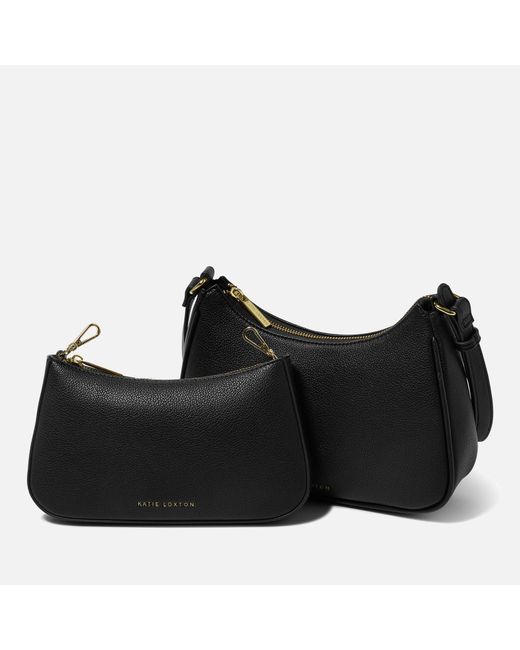 Katie Loxton Black Aria Scoop Faux Leather Crossbody Bag