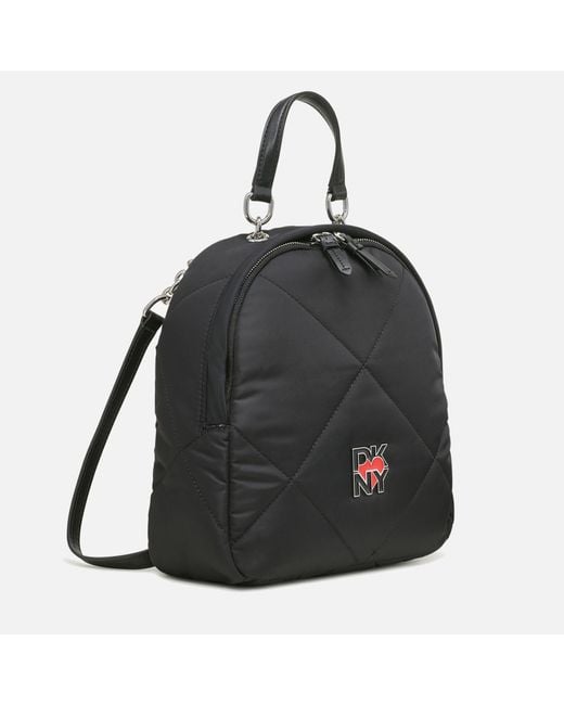 DKNY Black Heart Of Ny Quilted Shell Backpack