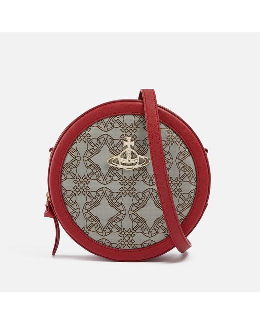 Vivienne Westwood Red Ruby Vegan Leather And Logo-jacquard Bag