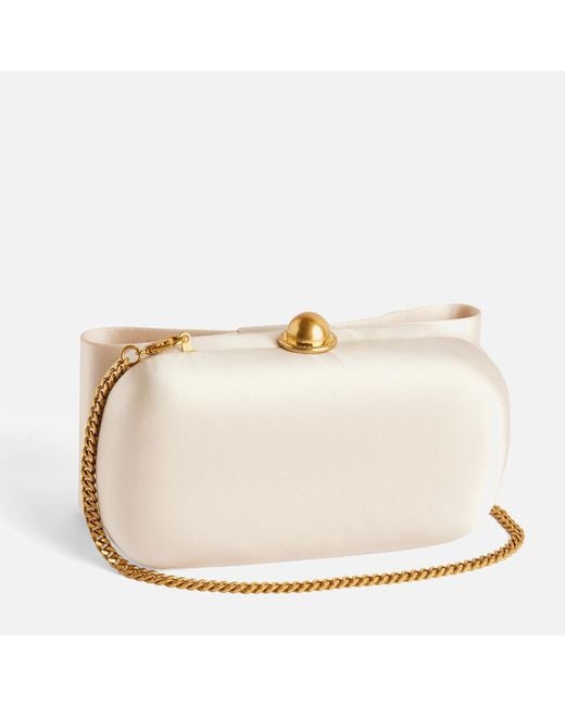 Ted Baker Natural Bowelaa Bow Satin Clutch Bag