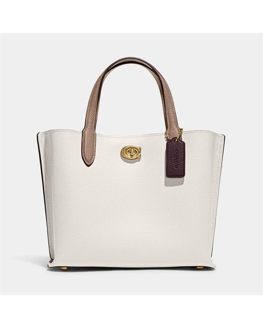 COACH Colorblock Willow Tote Bag 24 in White | Lyst UK