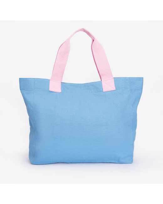 Barbour Blue Logo Cotton Tote Bag