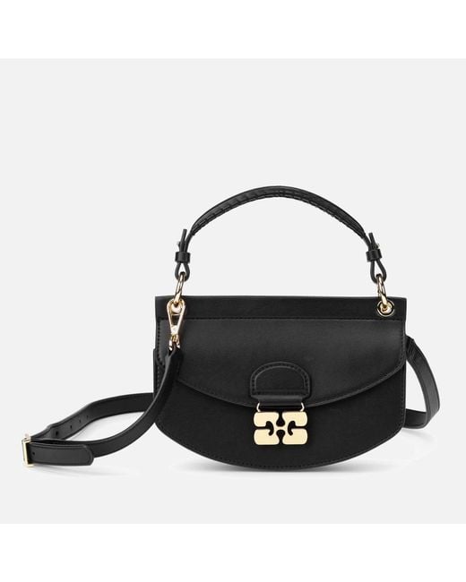 Ganni Black Apo-g Mini Recycled Leather-blend Bag