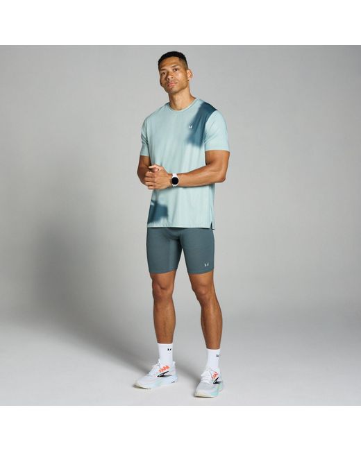 Mp Blue Velocity Contrast Ribbed Baselayer Shorts for men